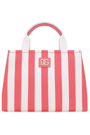 Dolce & Gabbana Gestreifter Shopper mit Logo-Schild