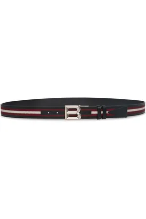 Bally Gestreifter Gürtel mit Logo-Schnalle