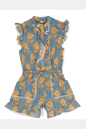ZIMMERMANN Junie Chambray-Playsuit mit Rüschendetail