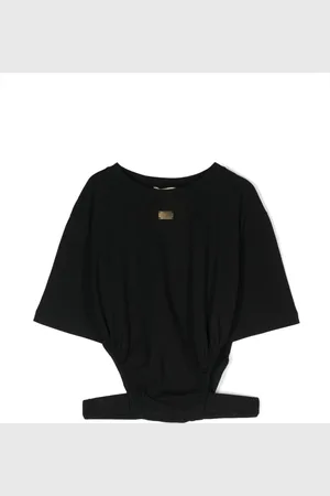 Elisabetta Franchi Cut-Out-T-Shirt mit Logo-Schild