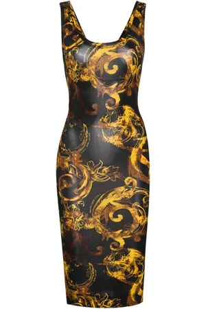 VERSACE Midikleid mit Watercolour Couture-Print
