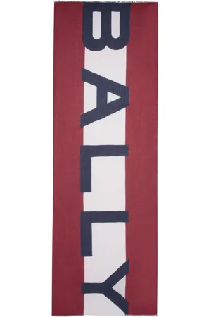 Bally Ausgefranster Schal mit Intarsien-Logo