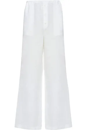 Prada Leinenhose mit weitem Bein