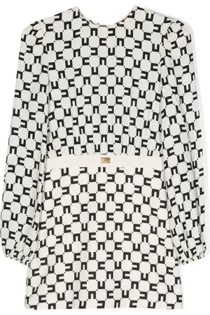 Elisabetta Franchi Kreppkleid mit Monogramm-Print