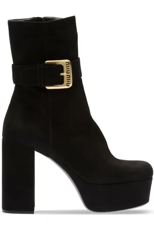 Miu Miu Wildlederstiefel mit Plateau 110mm