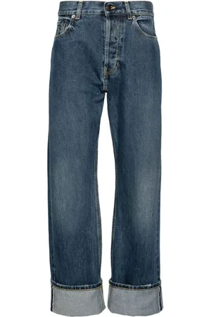 Alexander McQueen Straight-Leg-Jeans mit Umschlag
