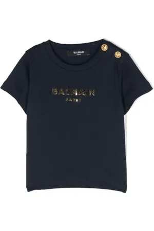 Balmain T-Shirt mit Metallic-Print