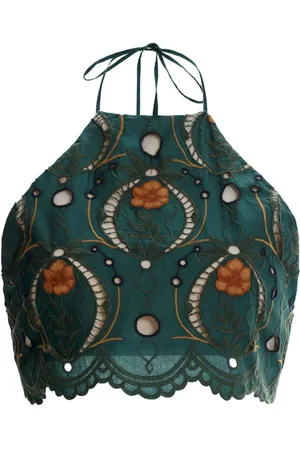 Agua by Agua Bendita Gesmoktes Carlotta Oberteil mit Stickerei