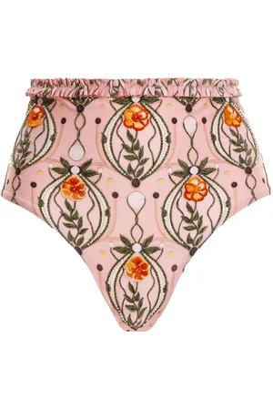 Agua by Agua Bendita Nopel Lunar Bikinihöschen mit Blumenstickerei