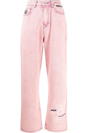 A Bathing Ape Gerade Jeans mit Blumen-Print