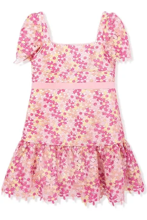 Marlo Ausgestelltes Kleid mit Blumenstickerei