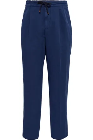 Brunello Cucinelli Leinen-Baumwoll-Hose mit Falten