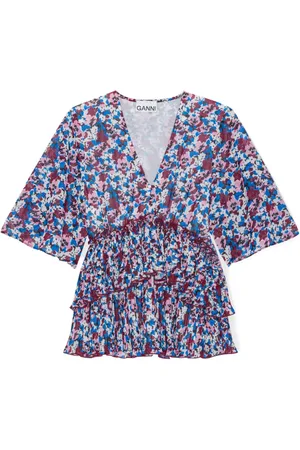 Ganni Bluse mit Blumen-Print