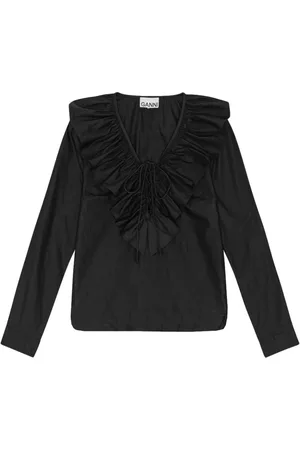Ganni Rüschenbluse aus Bio-Baumwolle