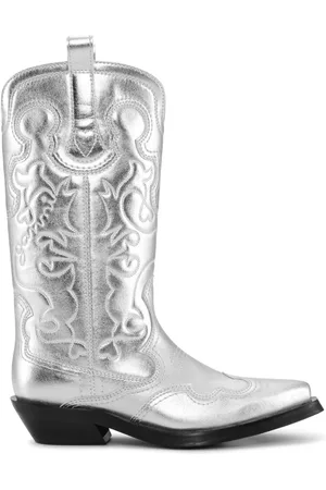 Ganni Cowboystiefel aus Leder 40mm
