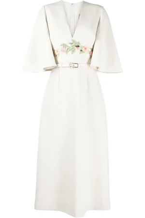 Elie saab Midikleid mit Blumenmuster