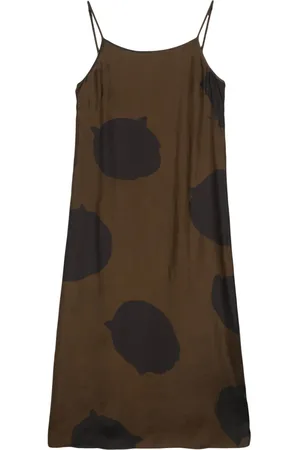 UMA WANG Anaya Midikleid mit abstraktem Print