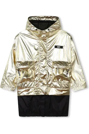 DKNY Jacke im Metallic-Look mit Logo-Applikation