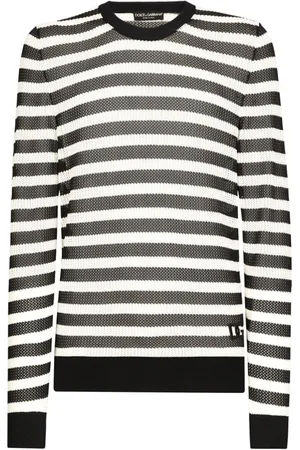 Dolce & Gabbana Gestreifter Pullover mit Logo-Stickerei