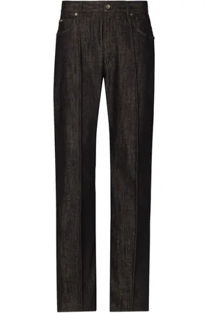Dolce & Gabbana Wide-Leg-Jeans mit Logo-Applikation