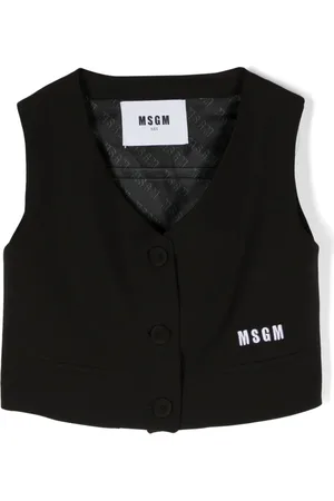 Msgm Gefütterte Weste mit Logo-Stickerei
