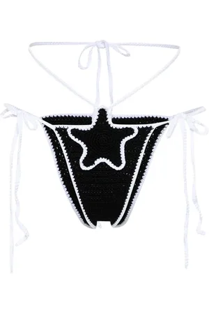 GCDS Gehäkeltes Bikinihöschen mit Stern-Patch