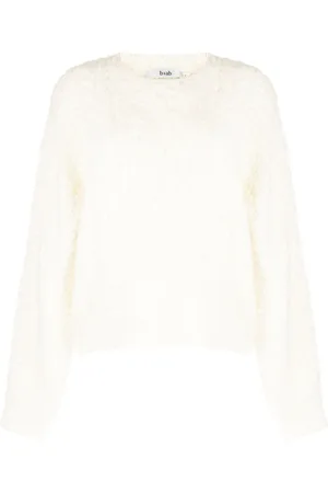 B+AB Gebürsteter Pullover mit Zopfmuster