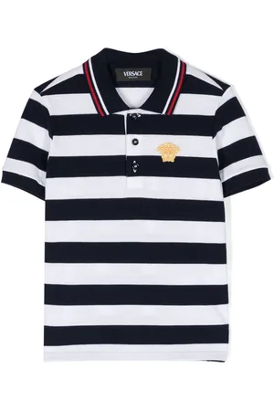 VERSACE Nautical Stripe Poloshirt aus Baumwolle