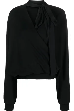 BLUMARINE Gewickelte Bluse mit Schleifenkragen