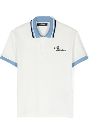 VERSACE Poloshirt aus Pikee mit Logo-Stickerei