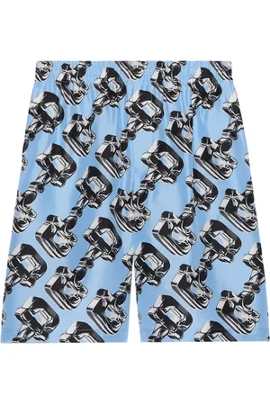 Gucci Seidenshorts mit 3D Glass Horsebit-Print