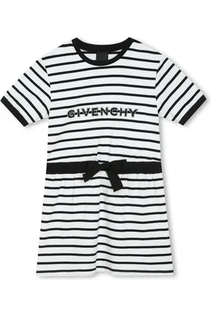 Givenchy Gestreiftes Kleid mit Logo-Stickerei