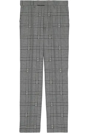 Gucci Karierte Wollhose mit Horsebit