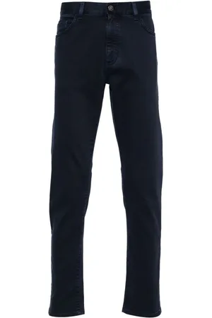Ermenegildo Zegna Halbhohe Jeans mit Logo-Patch