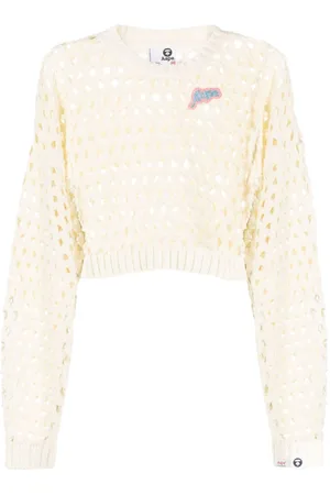 A Bathing Ape Cropped-Pullover mit Lochstrickmuster