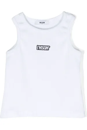Msgm Fein geripptes Tanktop mit Logo