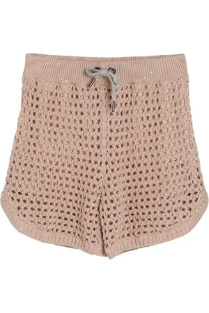 Brunello Cucinelli Shorts in Lochstrick mit Pailletten