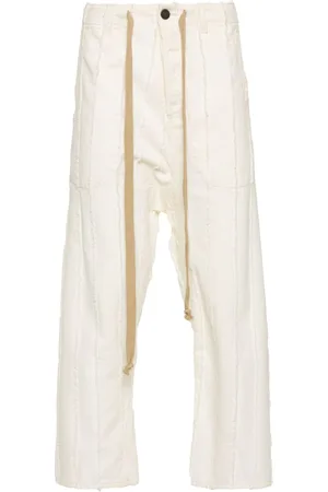 UMA WANG Ausgefranste Tapered-Hose mit Streifen