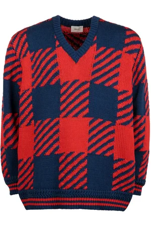 Bally Karierter Pullover mit V-Ausschnitt