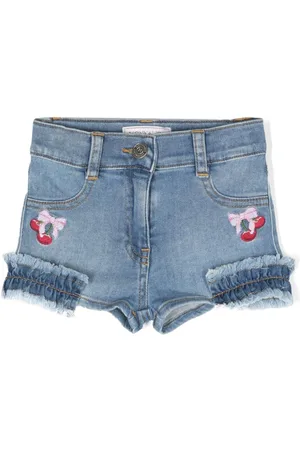 MONNALISA Jeans-Shorts mit Logo-Stickerei