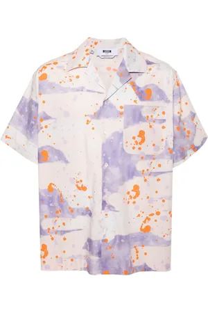 Msgm Hemd mit Farbklecks-Print