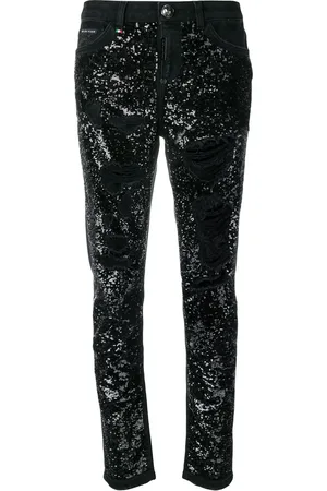Philipp Plein Boyfriend-Jeans mit Pailletten