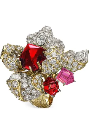 Anabela Chan 18kt vergoldeter Ring mit Rubin