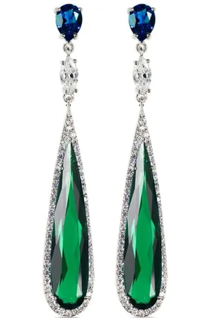 Anabela Chan 18kt Shard Weißgoldohrringe mit Schmucksteinen