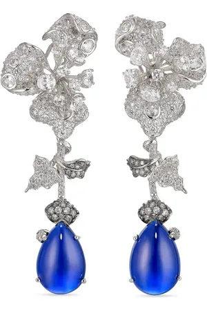 Anabela Chan 18kt Orchid Weißgoldohrringe mit Saphir und Diamanten