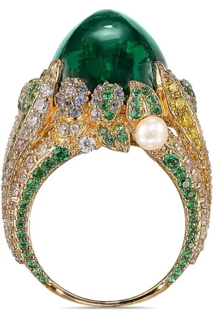Anabela Chan 18kt Sugarloaf Berry Gelbgoldvermeilring mit Smaradd