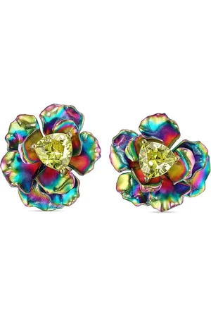 Anabela Chan 18kt gelbvergoldete Rainbow Bloom Ohrringe mit Quarz