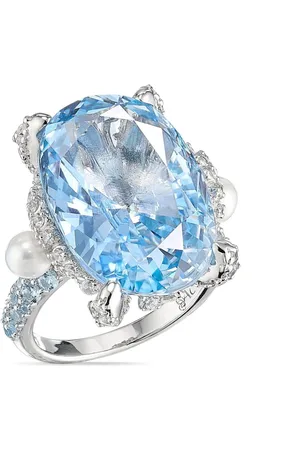 Anabela Chan 18kt Baby Blue Mermaid Weißgoldring mit Perlen und Schmucksteinen