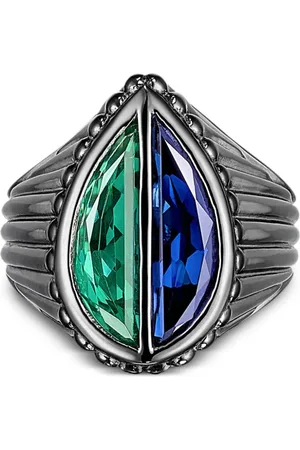 Anabela Chan 18kt Schwarzgoldring mit Edelsteinen