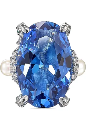 Anabela Chan 18kt Aqua Mermaid Weißgoldring mit Edelsteinen und Perlen